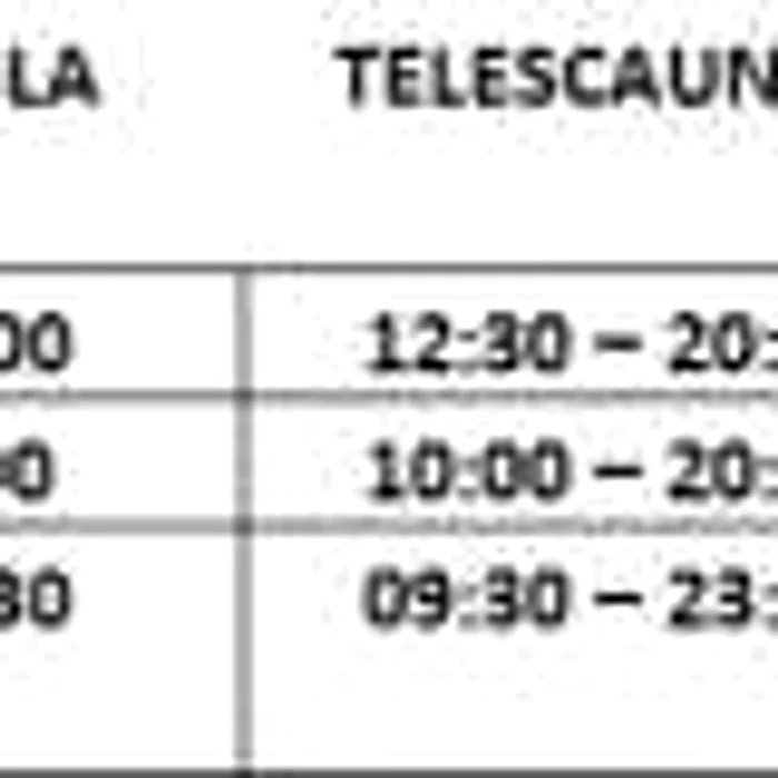 Orarul de functionare telegondola si telescaun Cozla