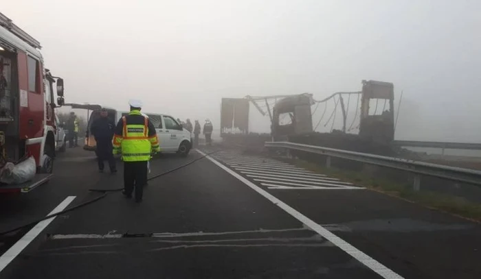 
    Accidentul s-a produs pe o autostradă din Ungaria foto: presasm.ro  