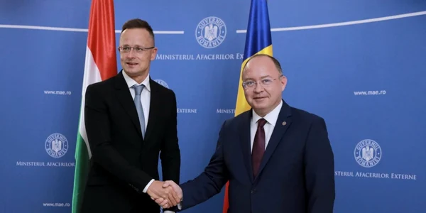 Bogdan Aurescu si Peter Szijjarto FOTO Facebook MAE