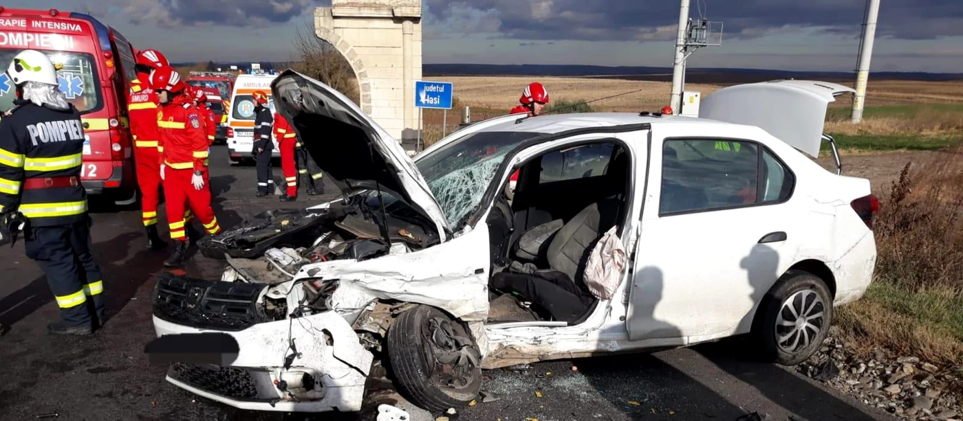 Accidentul petrecut pe DN 28 FOTO ISU Neamț