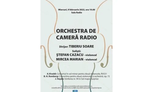 VIVALDI: Concert pentru două violoncele, la Sala Radio jpeg