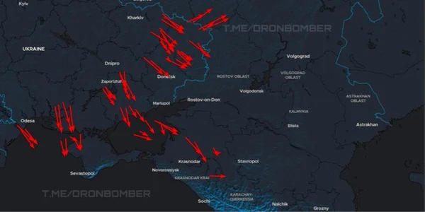 Ucraina a lansat un atac masiv cu drone asupra Rusiei FOTO X jfif