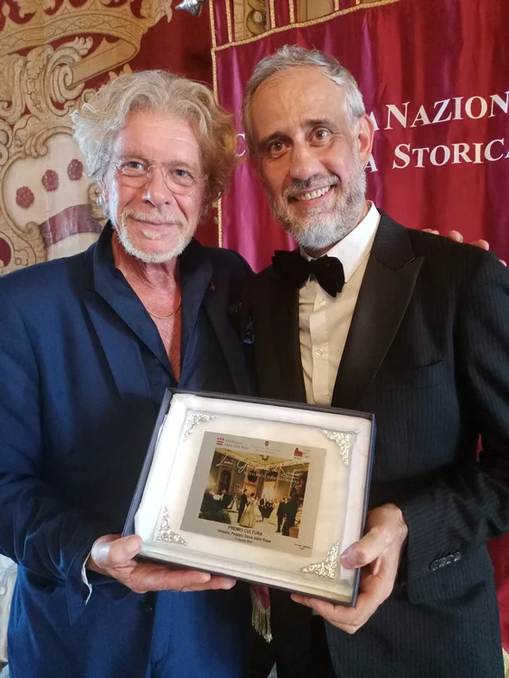 Regizorul Toma Enache (dreapta), alături de celebrul designer Stefano Nicolao FOTO La Steaua Film