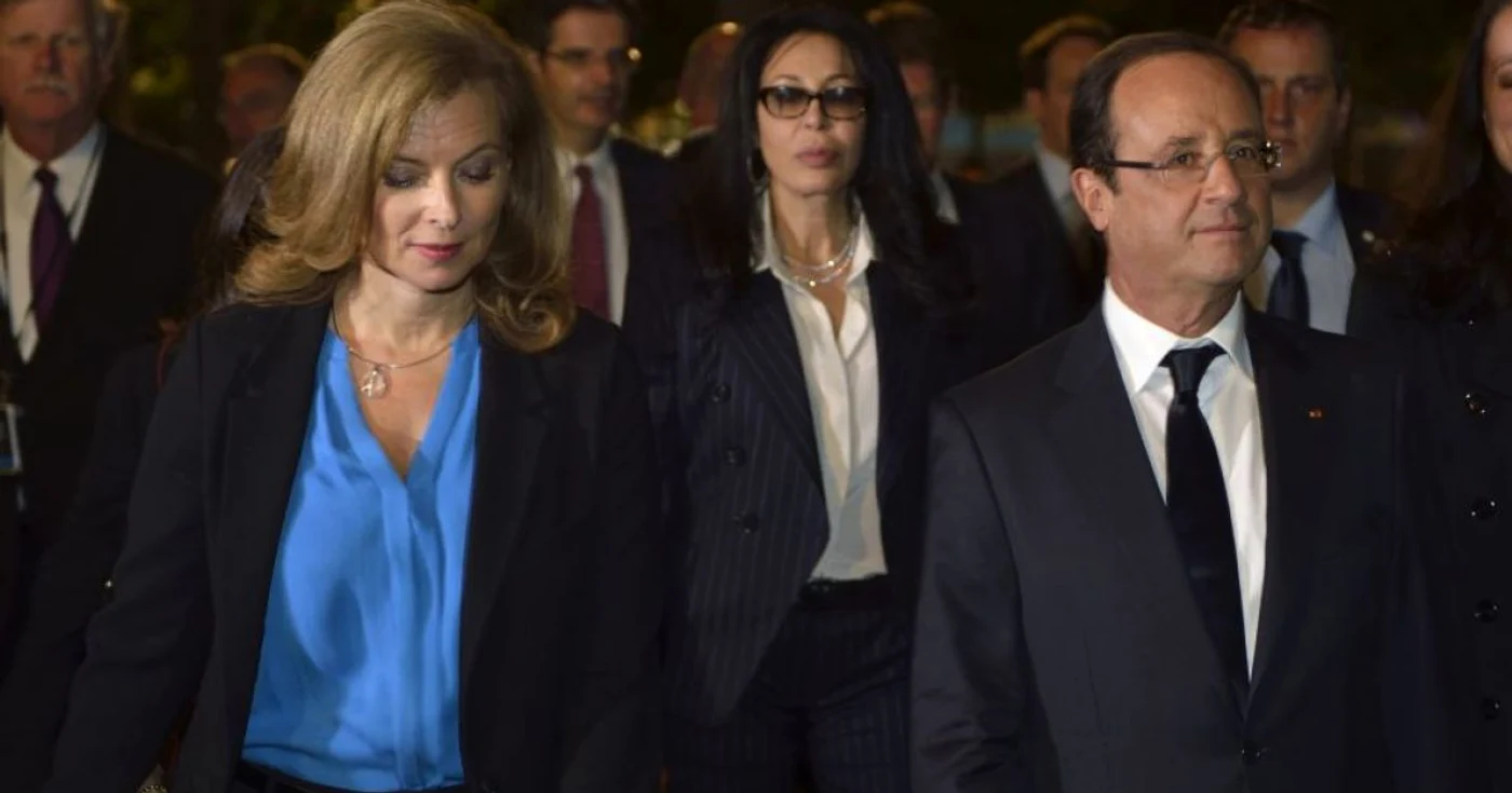 Prima Doamnă a Franţei, Valerie Trierweiler, şi preşedintele Francois Hollande FOTO: Reuters