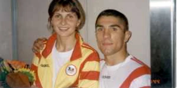 Costel Corduneanu alături de Laura Badea la Olimpiada de la Atlanta în 1996