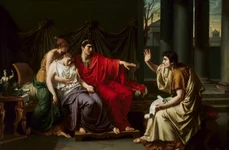 Virgil citind „Eneida” lui Augustus, Octaviei și Liviei. Pictură de Jean-Baptiste Wicar (© Art Institute of Chicago / Wikimedia Commons)