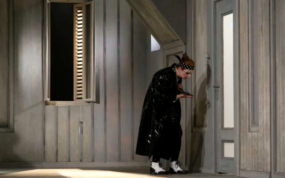 Ada Navrot în rolul Portăresei, în "Noul locatar", de la Teatrul Nottara  Fotografii: Mihaela Marin