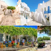 Insula Sifnos din Arhipelagul Cicladelor în Marea Egee Grecia Colaj Discover Greece