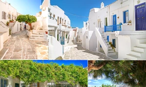 Insula Sifnos din Arhipelagul Cicladelor în Marea Egee Grecia Colaj Discover Greece