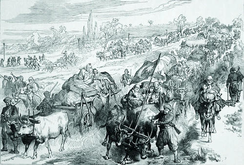 Coloană de refugiați otomani, 1877