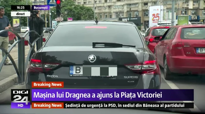 
    Liviu Dragnea a fost dus la Penitenciarul Rahova cu o mașină a Polițieifoto: captură/Romania TV  