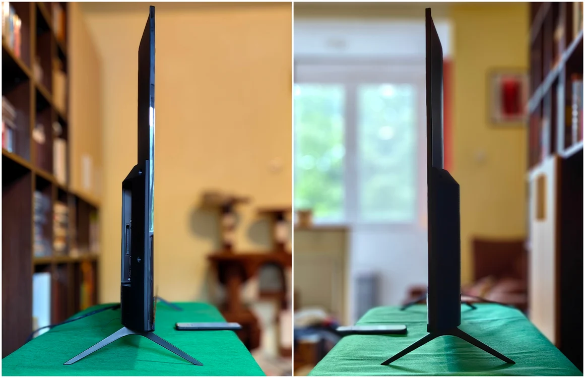 Smart tv Kivi 43U750NB din lateral. FOTO Adrian Pogîngeanu