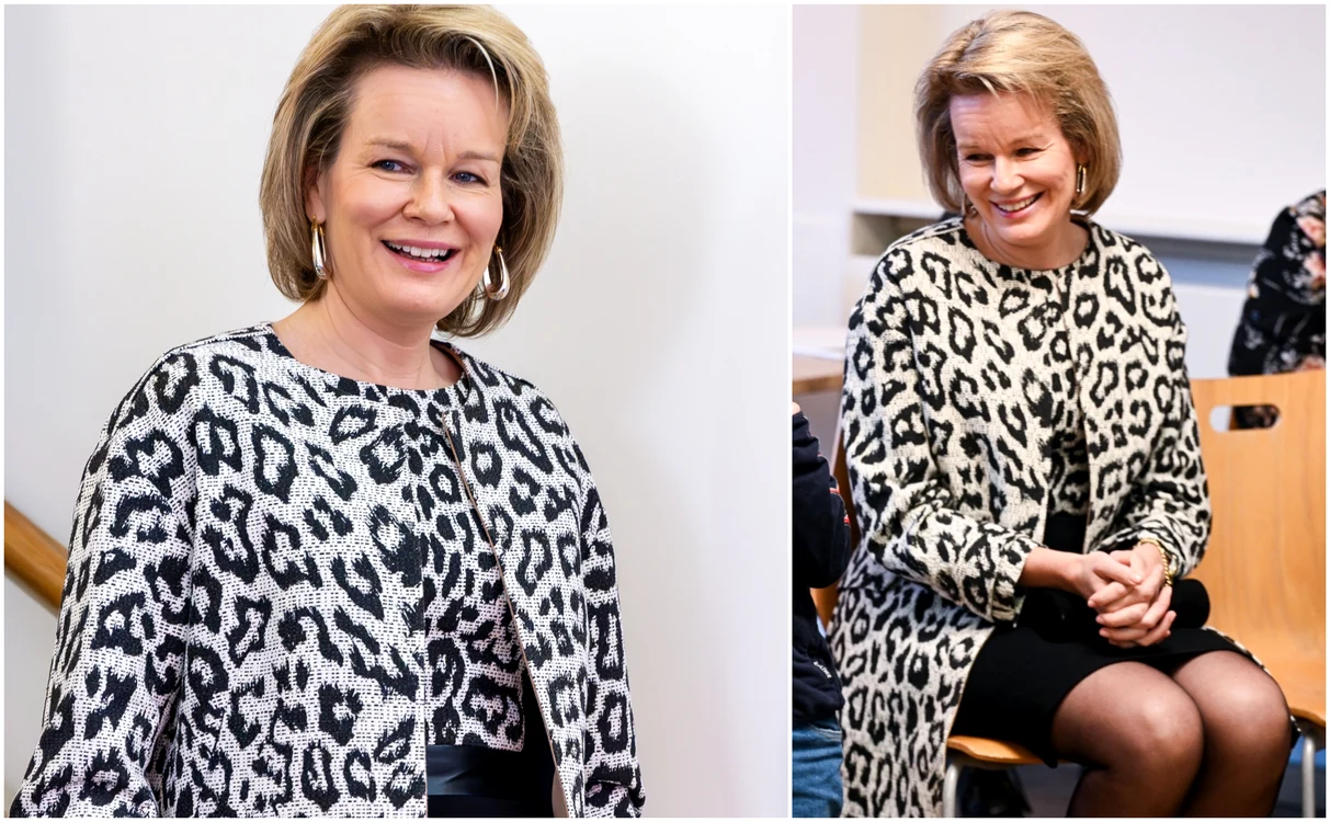 Mini și animal print, ceva mai rar văzut la un outfit regal. FOTO:Getty Images, Casa Regală belgiană