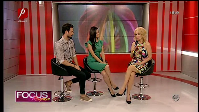 Daniela Gyorfi a fost felicitată în platoul emisiunii "Focus Monden" de Alex Constantin şi Diana Bartcaptură Prima TV