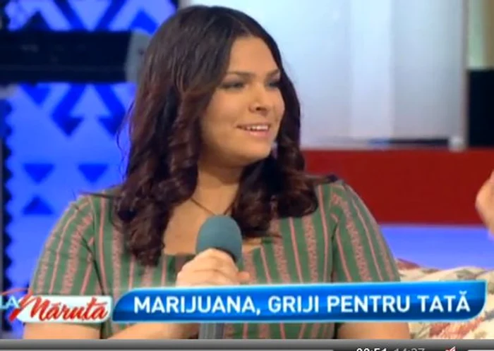 Marijuana a afişat un zâmbet larg la emisiunea lui Măruţă (captură Pro TV)