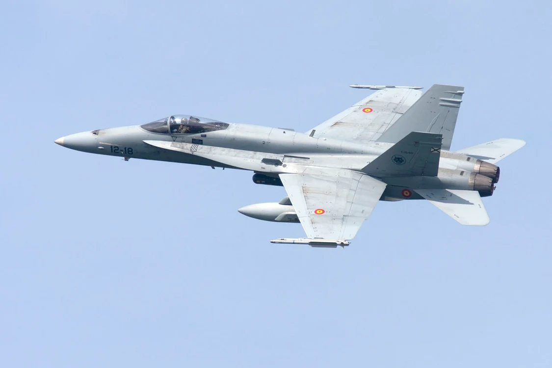O dronă a fost doborâtă în Galați de un F-18 spaniol. Foto: Ministry of Defense of Spain