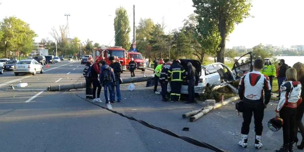Accident în Mamaia cu Audi S8 Foto Sînziana Ionescu