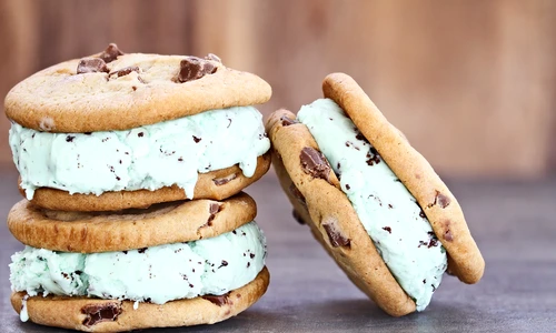 Biscuiti cu ciocolata si inghetata de menta  Sursa foto shutterstock 284856338 jpg