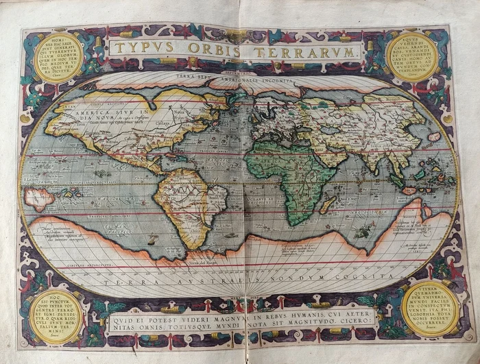 Harta lumii în 1595 FOTO Biblioteca Batthyaneum