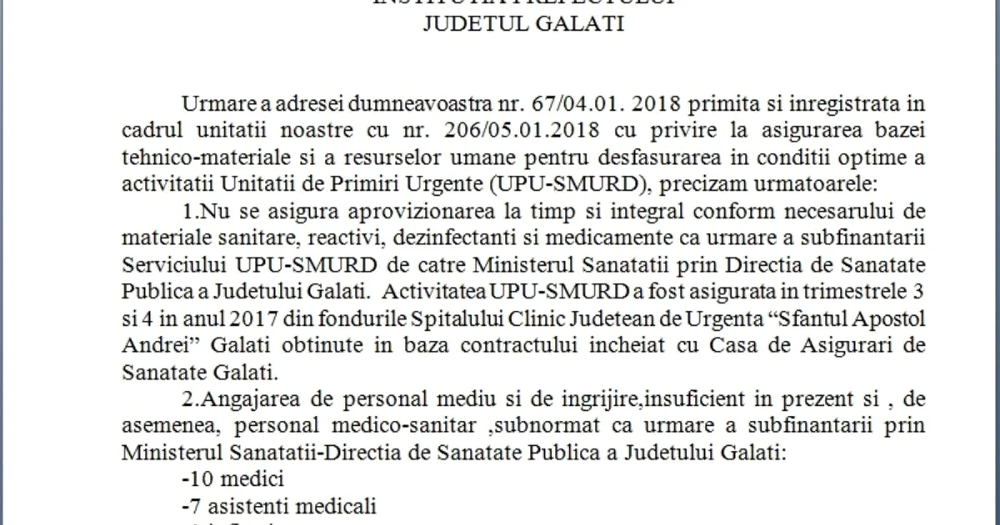 Situatie UPU Galaţi FOTO Raport