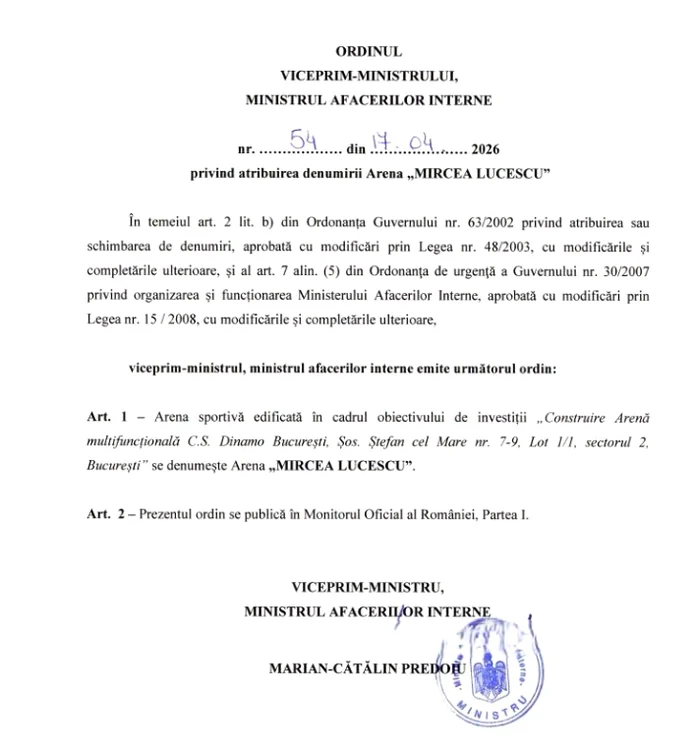 Decizia postată de MAI