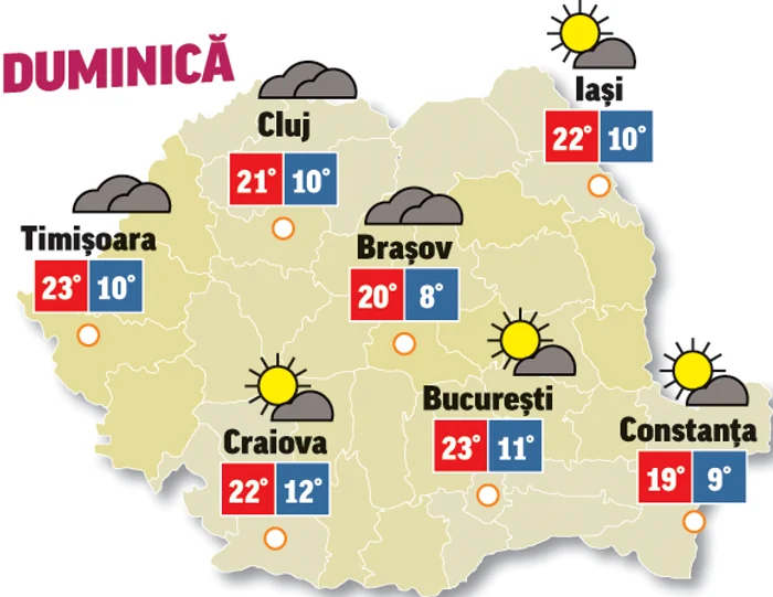 Prognoza meteo 10 mai aduce vreme parțial însorită