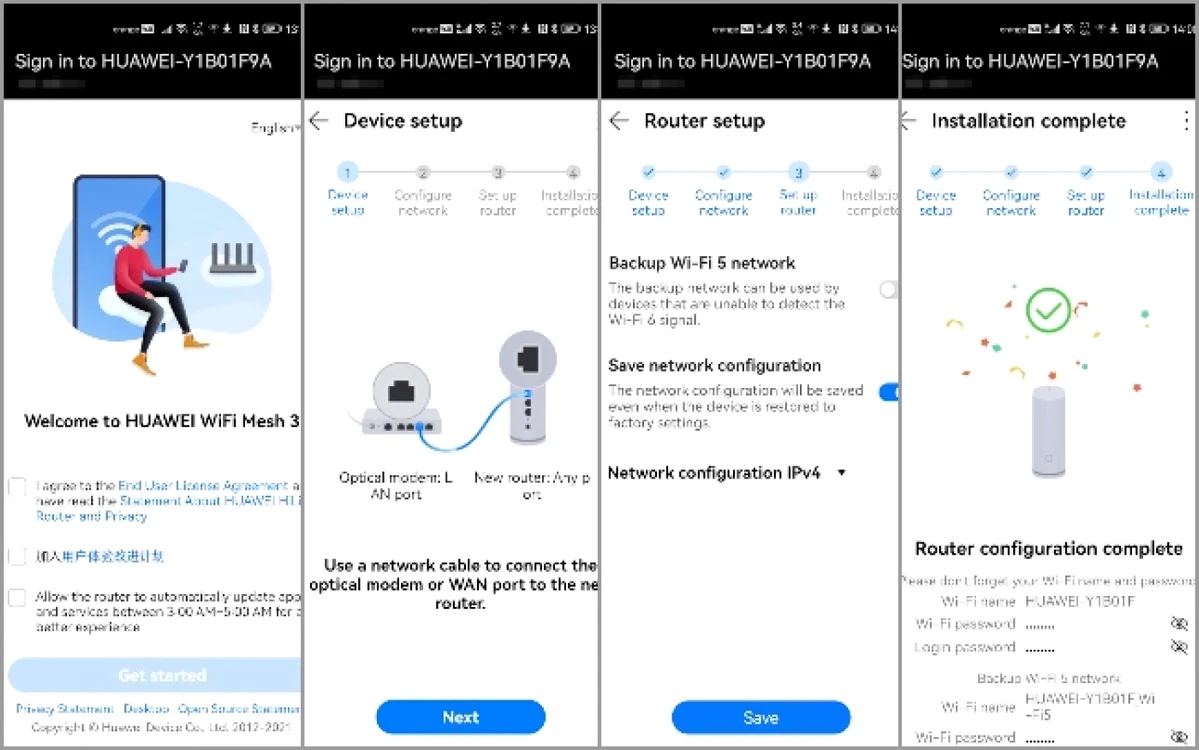 HUAWEI Wi-Fi Mesh3 capturi setare