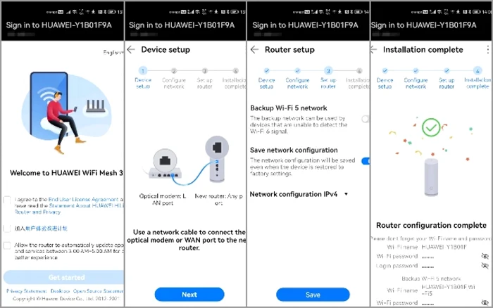 HUAWEI Wi-Fi Mesh3 capturi setare