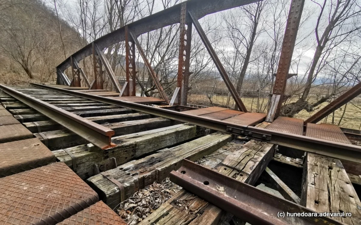 Podul feroviar de pe râul Galbena. Foto: Daniel Guţă. ADEVĂRUL