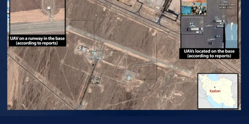 Imagine din satelit a unei baze aeriene din Iran unde ar fi pregătiţi terorişti pentru folosirea dronelor în atacuri