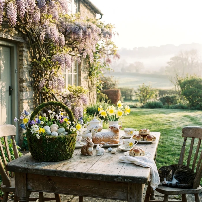 Decor exterior pentru Paște Foto Blue Willow jpg