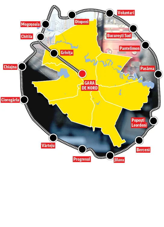 Aşa arată inelul de centură  cu toate staţiile în care  va opri Săgeata Albastră