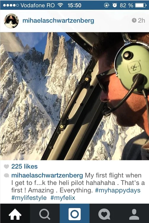 Mihaela şi Felix au zburat cu elicopterul