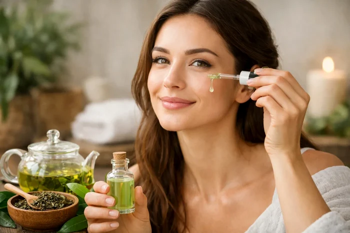 Un ser cu ceai verde de casă poate reduce ridurile.