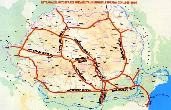Așa arăta harta autostrăzilor, realizată în perioada 1967- 1969