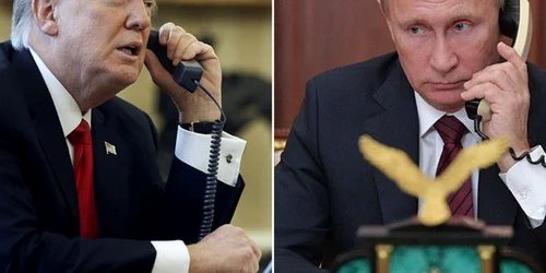 Colaj Trump Putin vorbind la telefon 
