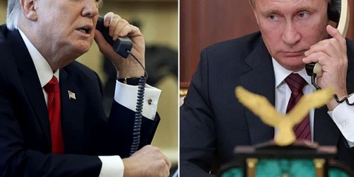 Colaj Trump Putin vorbind la telefon 