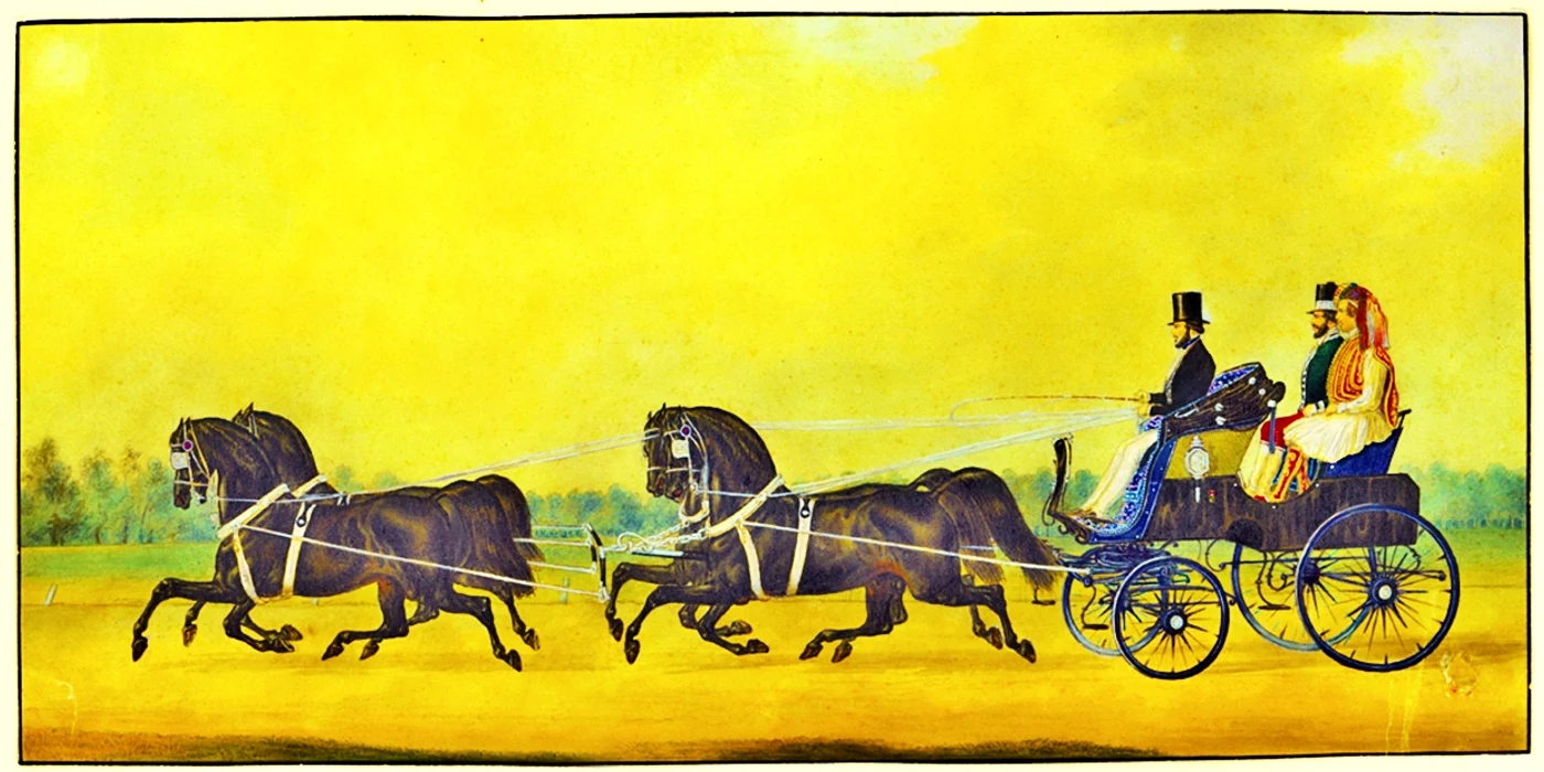 Principele Grigore Ghika (1813-1861) la „Şosea” (1845); acuarelă atribuită lui Charles Doussault