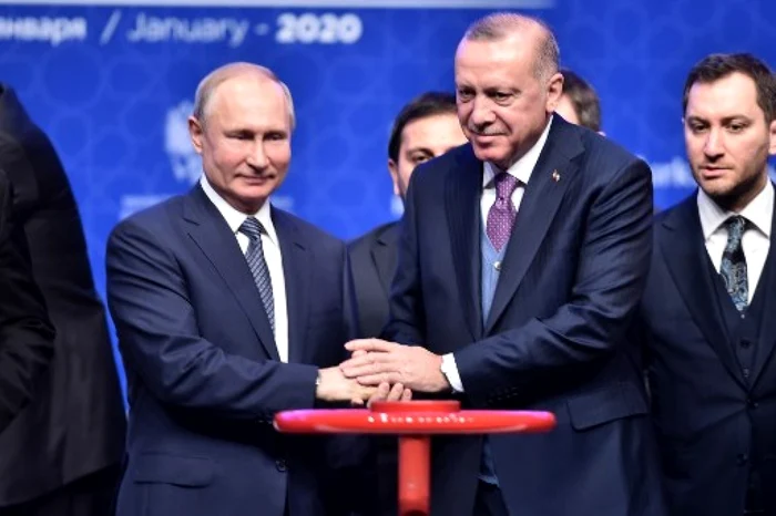 Vladimir Putin și Recep Erdogan la inaugurarea Turkstream FOTO AFP