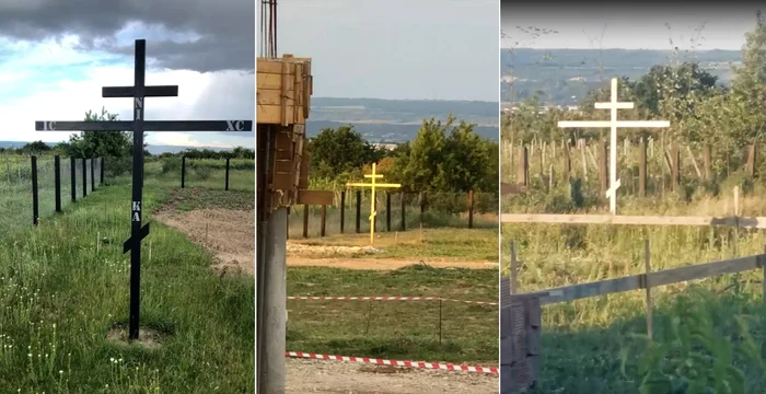 Crucea care și schimbă culoarea de la Mănăstirea Sfântul Pantelimon din Drăgășani Vâlcea Foto Colaj