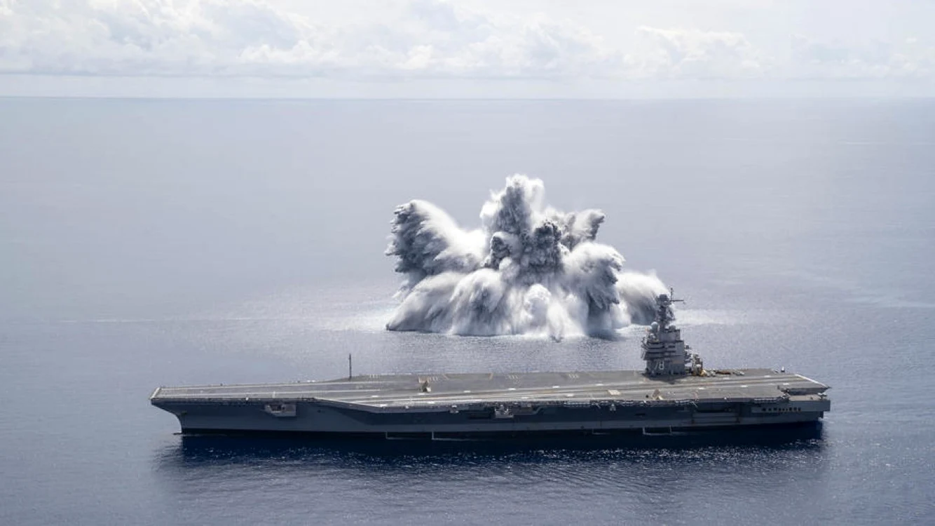 Portavionul USS Gerald R. Ford a fost trimis în Orientul Mijlociu FOTO EPA EFE/US Navy