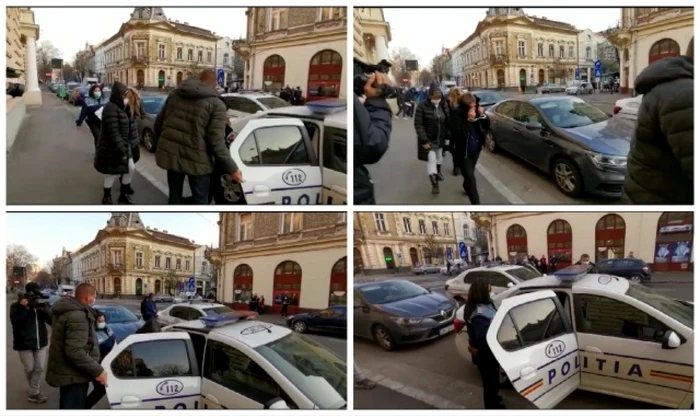 După pronunţarea verdictului, cele cinci persoane au fost conduse de poliţişti în Arestul Poliţiei Satu Mare FOTO: captură presasm.ro