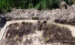 Groapă comună din al Doilea Război Mondial, descoperită într-o carieră din Polonia (© POMOST)