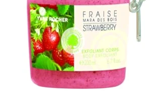 Exfoliant pentru corp cu parfum de căpşune, are textură cremoasă, îmbogăţită cu particule naturale de exfoliere, preţ 45 lei, la Yves Rocher jpeg