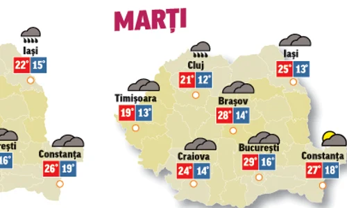 În următoarele două zile temperaturile se vor menține ridicate, chiar dacă pe alocuri va mai ploua jpeg