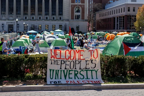 Proteste pro-palestinene în campusul Universității Columbia FOTO EPA-EFE