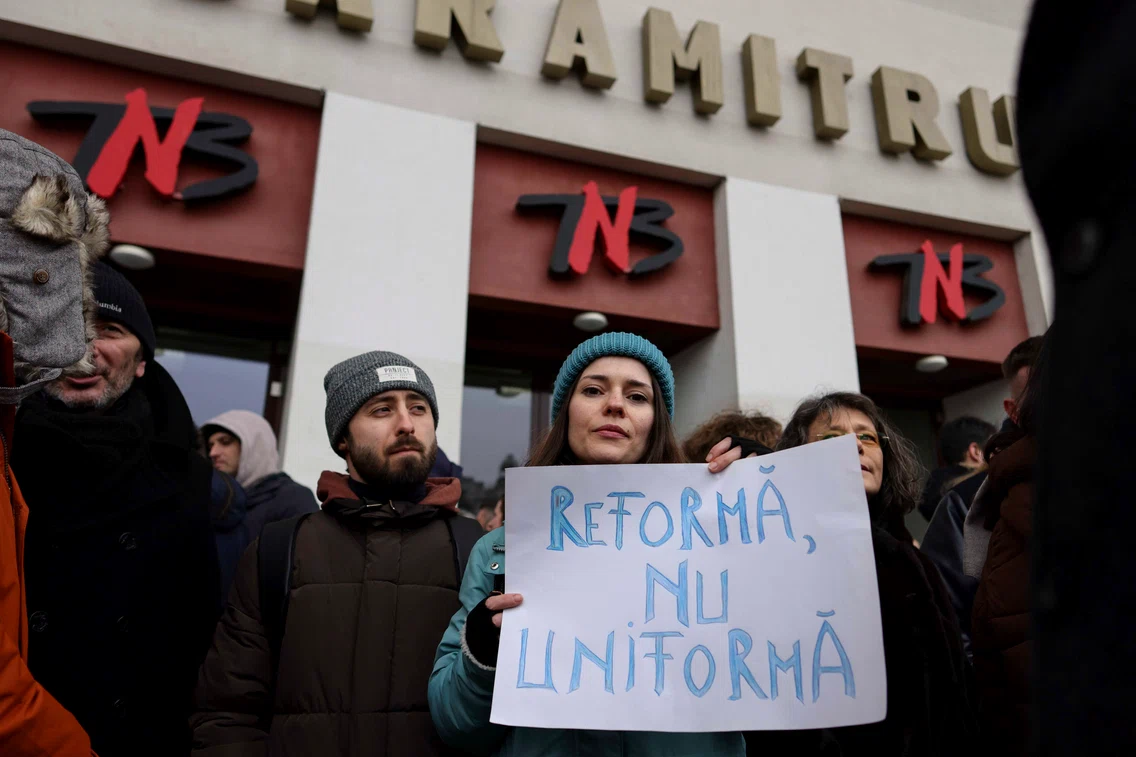 Protestul actorilor în fața TNB/FOTO: Inquam Photos/Octav Ganea