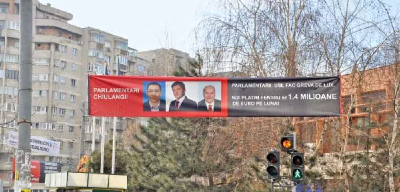Afişele plătite de PDL au fost amplasate în puncte strategice