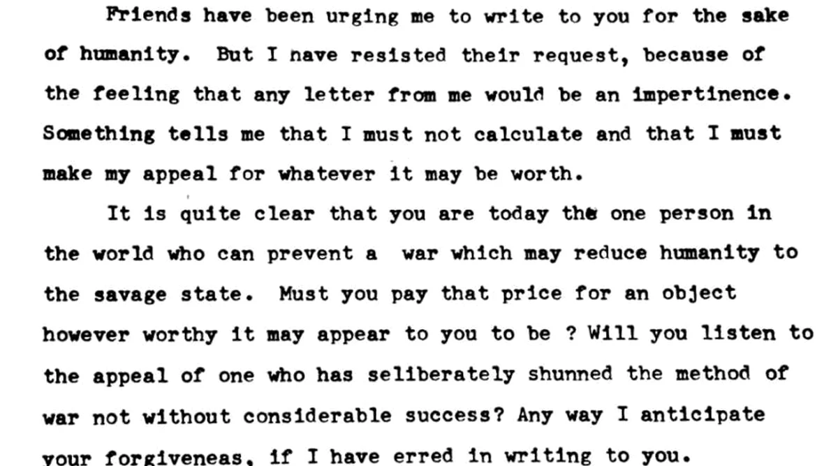 Scrisoarea lui Gandhi către Adolf Hitler (EN) jpeg