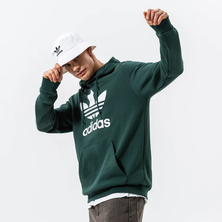 adidas bluza cu gluga trefoil hoody barbati bluze verde hk7270 jpg